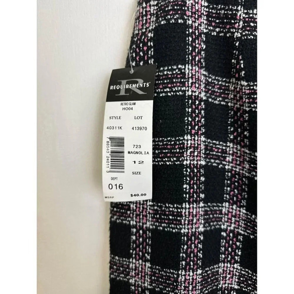 Requirements Pink Plaid Skirt – Retro Glam Style, Size 12 #0789 - Picture 5 of 6